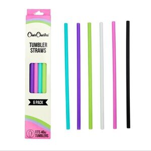 Multicolor 6Pk 40oz Solid water bottle straws. Reusable,dishwasher safe